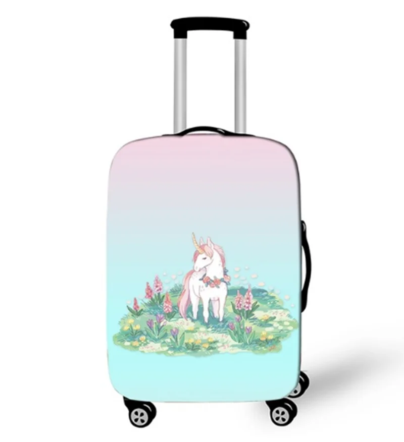 016 18-32 дюймов Kawaii Мультфильм Единорог чемодан чехол для Радуга лошадь Чемодан-тележка с защитным чехлом и изображением Анти-пыль тележка чехол защитный чехол - Цвет: 016