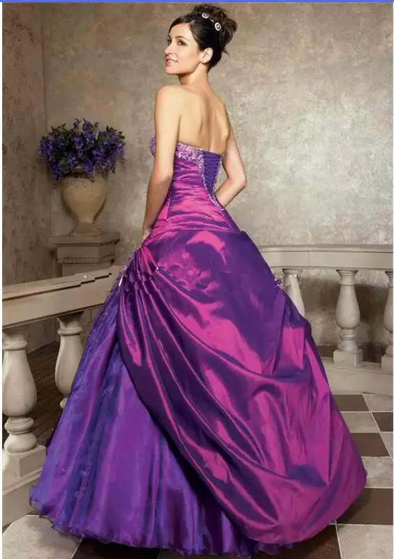 ANGELSBRIDEP милые 16 Бальные платья для Quinceanera милое до пола фиолетовое платье