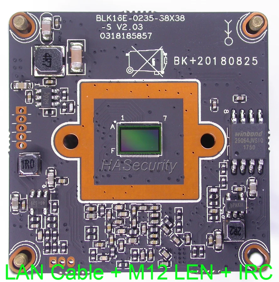 H.265 / H.264 IPC (1080P) 1/2.7 &quotSmartSens CMOS датчик + Hi3516E CCTV IP камера Модуль печатная плата кабель