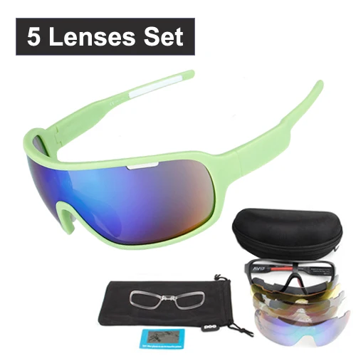 5 lens green NEWBOLER, 5 линз, солнцезащитные очки для велоспорта, поляризационные, мужские, женские, UV400, спортивные очки, очки для шоссейного велосипеда, gafas ciclismo, для велосипедных люнетов - Цвет: 5 lens green