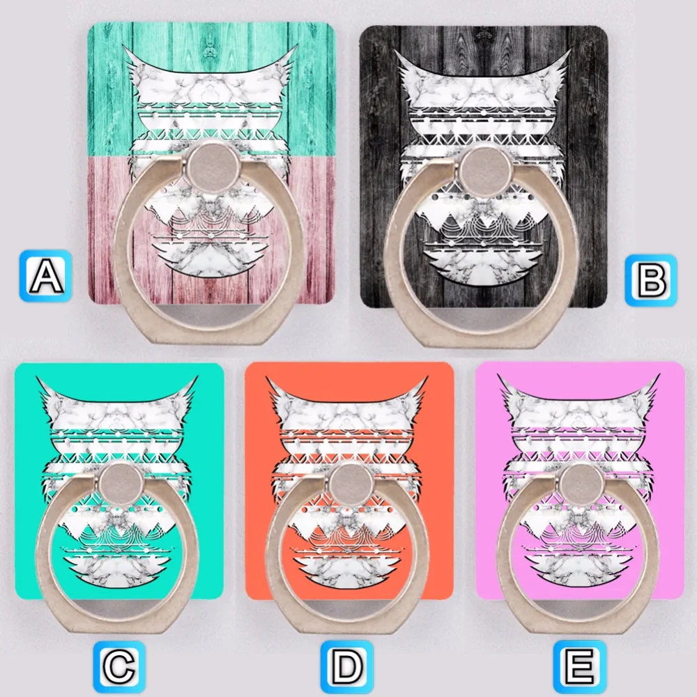 Зеленый Мятный розовый Сова деревянный держатель мобильного телефона кольцо