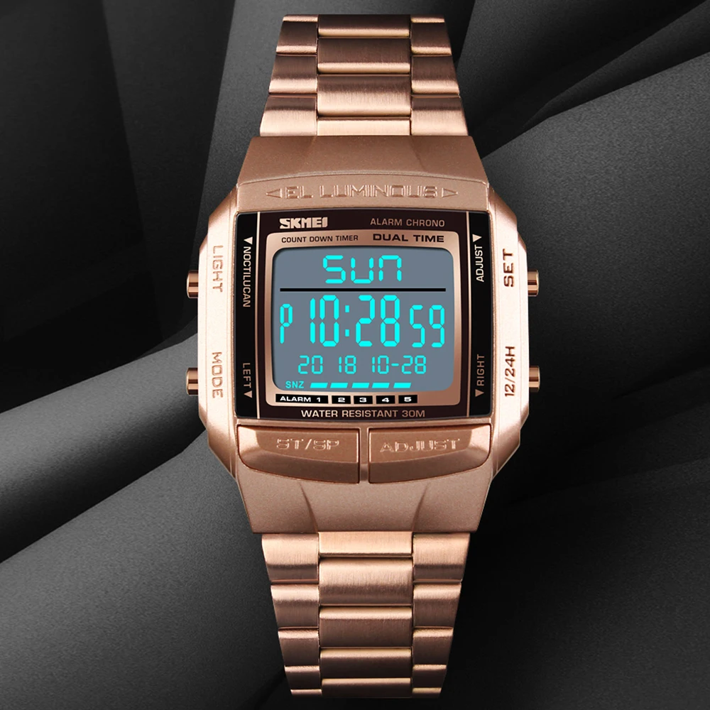 

Часы SKMEI Мужские Цифровые, роскошные брендовые модные повседневные деловые светодиодные водонепроницаемые спортивные с хронографом