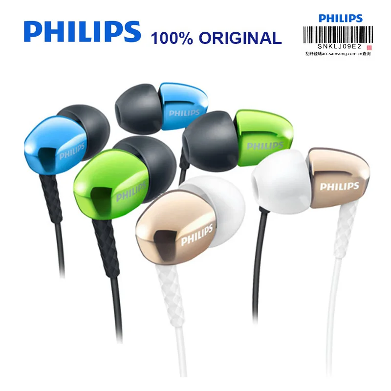Philips SHE3900 наушники вкладыши овальные 3 5 мм проводные супер бас для Xiaomi LG