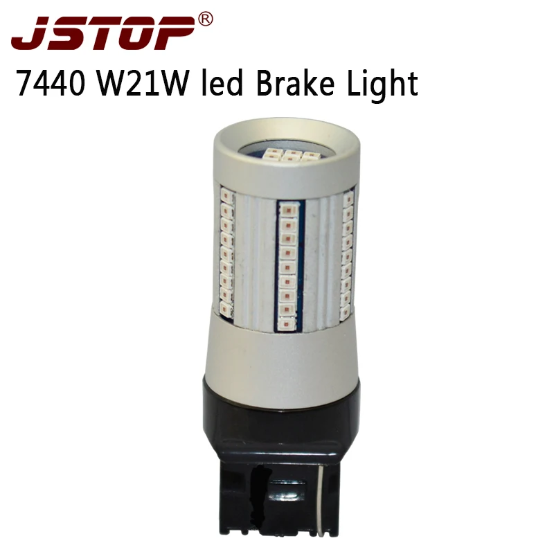 JSTOP Тормозная лампа автомобиля 12-24 V авто лампы 1300-1500LM W21W T20 7440 7443 W21/5 Вт Шина CAN светодиод автомобиль без ошибок для светодиодные лампы тормозного сигнала