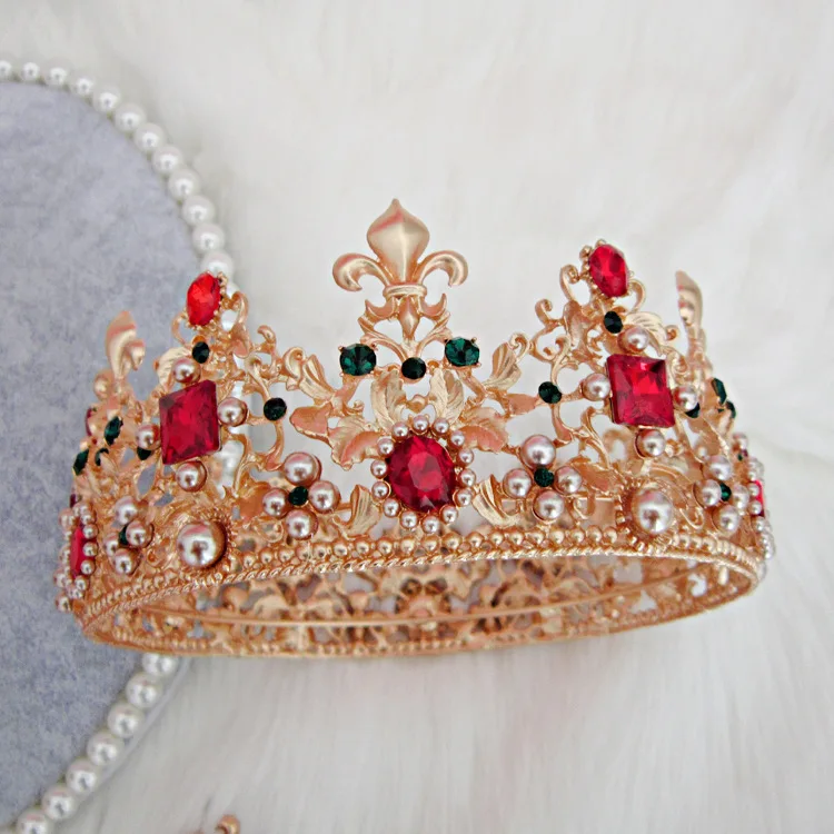 Для невесты украшения для волос барокко ручной работы роскошные зеленые красные