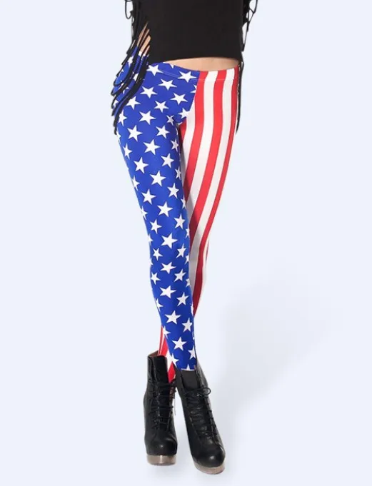

Fashion Women Flag of United States Print Leggings Slim Fit Thin Elastic Polyester Party Pants Casual Trousers Drop Shipping