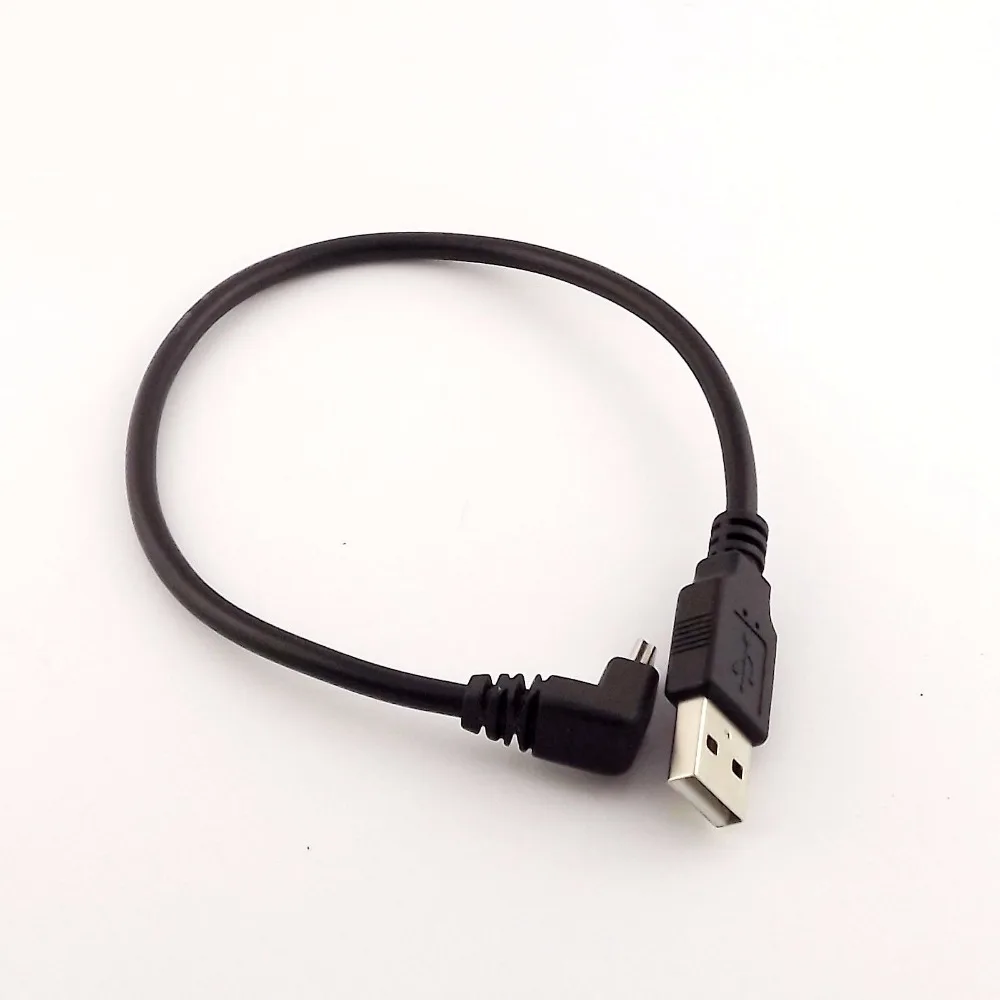 

10pcs High Speed USB A Male to Mini 5Pin Male UP Angled Data Charger Adapter Cable 30cm