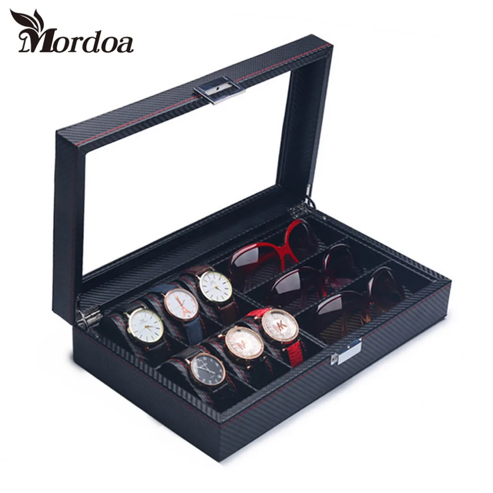 

Top Grade Jewelry Box Casket Storage Box For Jewelry Exquisite Watch And Eyewear Dual Purpose Jewelry DIsplay Organizer