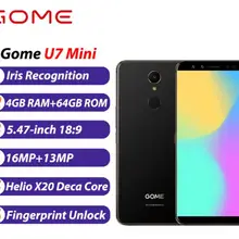 Пойдем U7 Mini 4 GB 64 смартфон 5 47 дюйма Iris Recognitio MTK6797 Dece Core Helio X20 Android 7 1