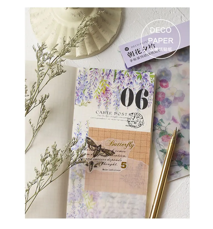 LoveFrom 8 шт./упак. полупрозрачные наклейки цветная бумага фона альбом «сделай сам» планировщик журнал канцелярские творческий подарок