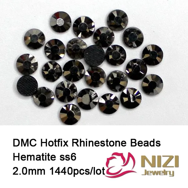 

1440 pcs ss6 hematite Free shipping DMC hot fix rhinestones flat back rhinestones HighQuality-7