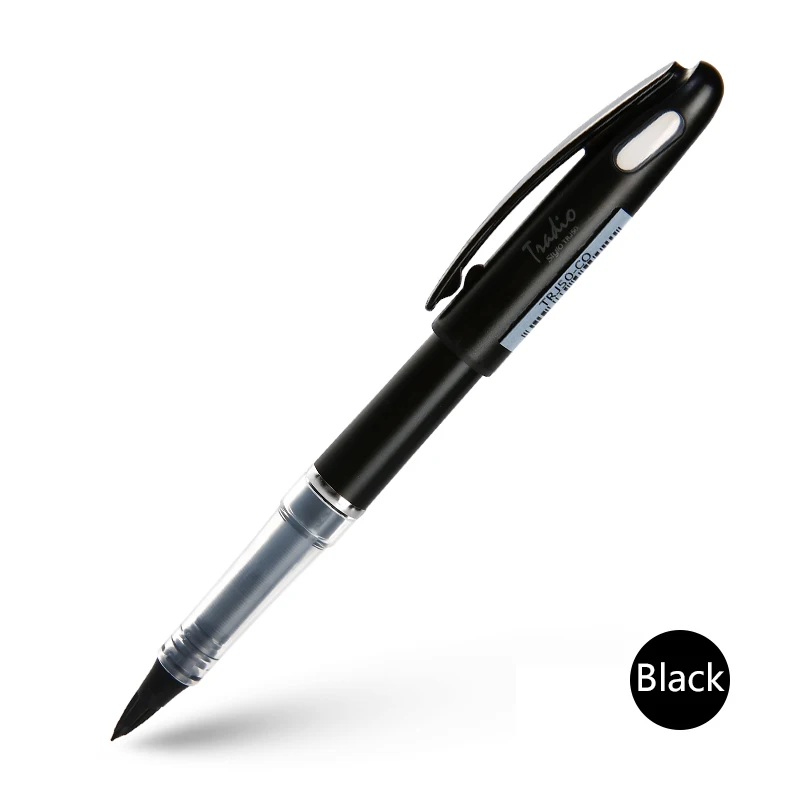 Японские канцелярские принадлежности Pentel Tradio Stylo Duckbill перьевая ручка с фетровым наконечником 1,0 мм-2,0 мм ручка-знак графический дизайн ручка-калиграфия - Цвет: Black