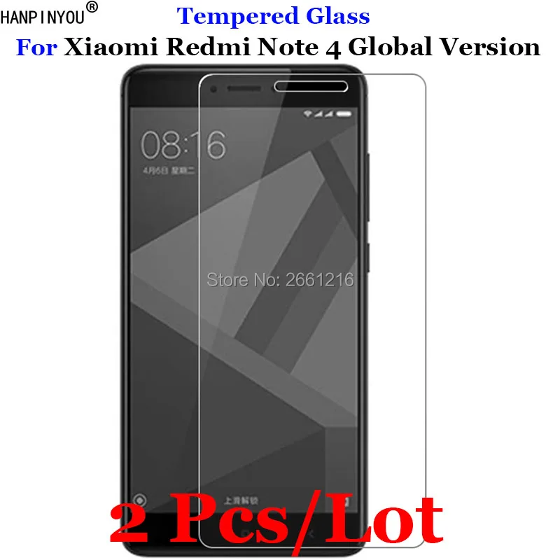 

2 Pcs/Lot For Xiaomi Redmi Note4 Tempered Glass 9H 2.5D Premium Screen Protector Film For Xiaomi Redmi Note 4 Global Version
