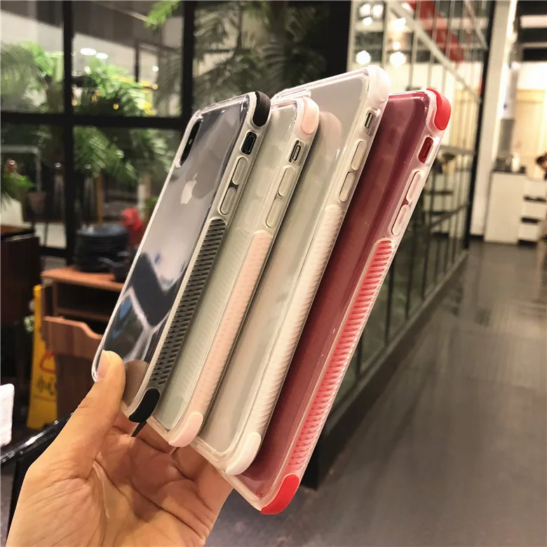 Anti fall Transparent Phone Case For iphone X XS Back Cover Cases Soft full protection Capa for 6 6S 7 8 Plus |
