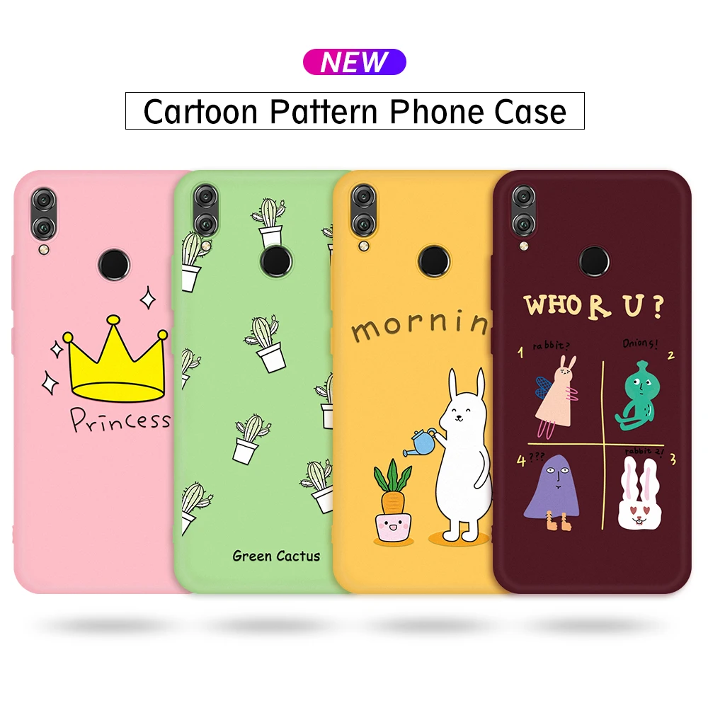 Модный однотонный чехол из ТПУ с мультяшным рисунком для Huawei P20 Lite 2019 P30 Pro P10 P Smart