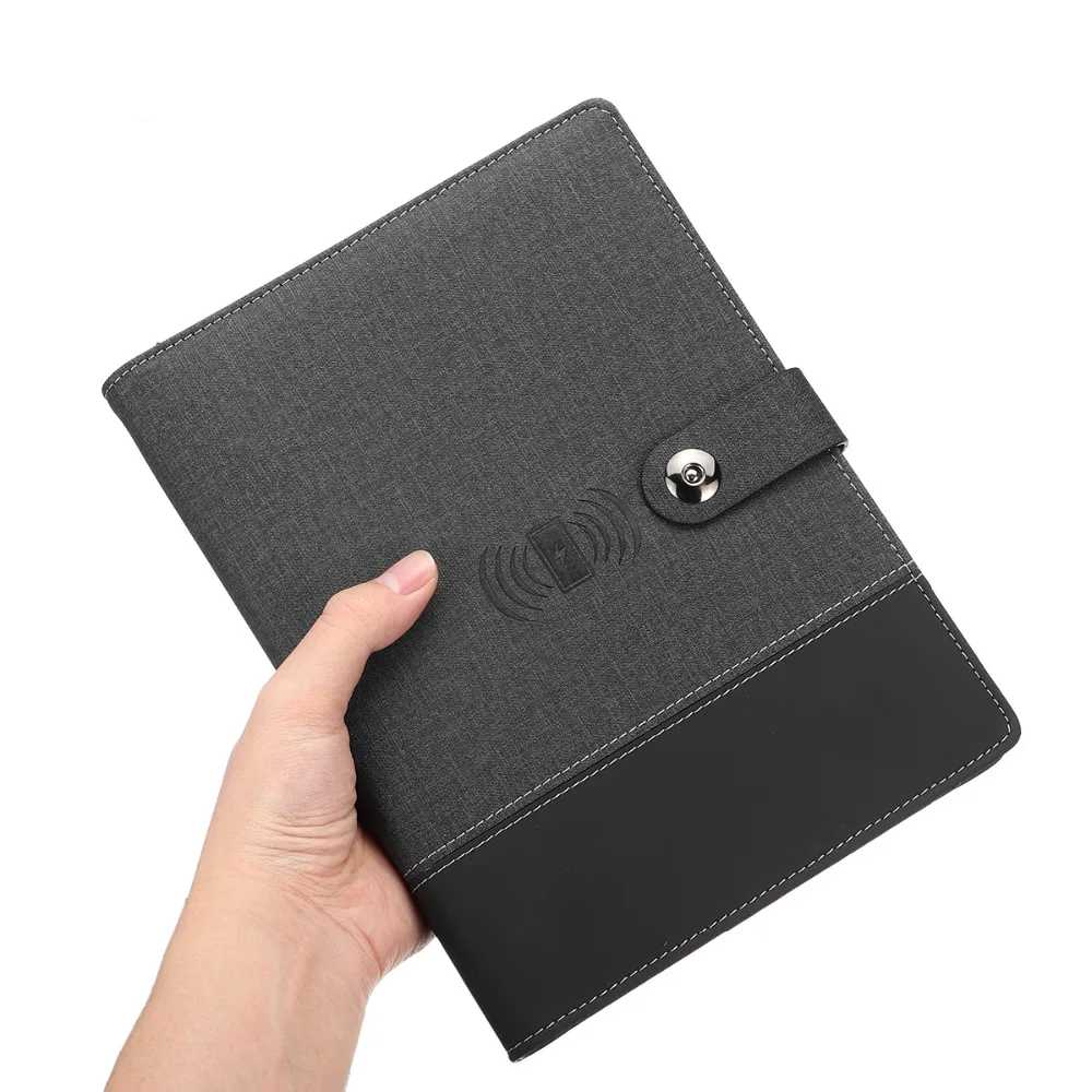 Многофункциональный бизнес записная книжка power Bank Qi Беспроводная зарядка записная книжка Binder Дневник на спирали планировщик для iPhone для Xiaomi