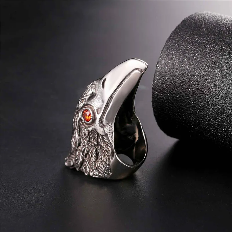 Кольцо мужское винтажное в стиле панк рок из нержавеющей стали|animal ring|retro ringeagle ring