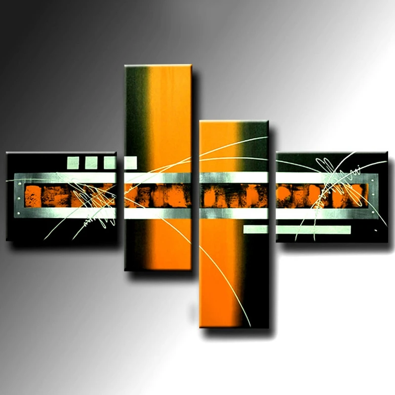 4 шт. Панель простой абстрактного акриловая живопись маслом украшения стены