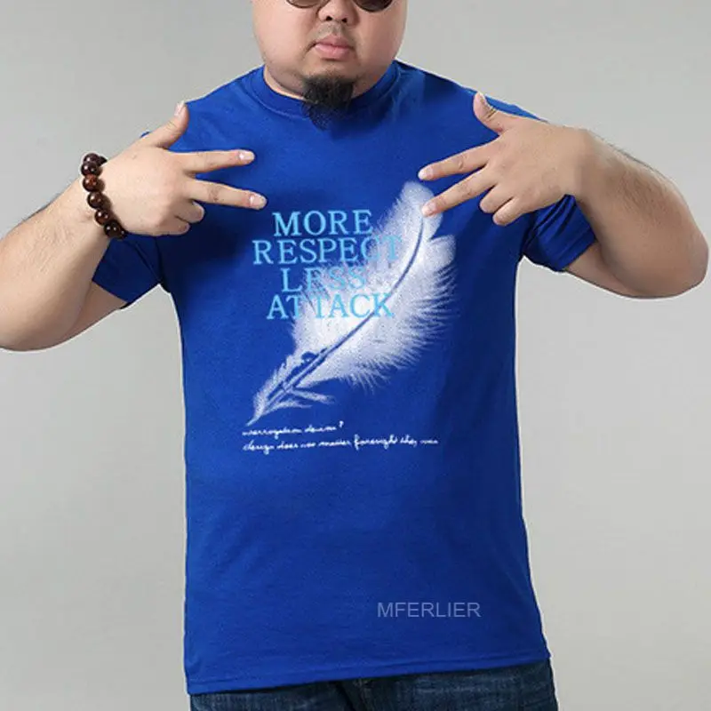 MFERLIER Plus size Summer t shirt men 5XL 6XL 7XL 8XL Bust 140cm Weight 140kg cotton Large 5 colors | Мужская одежда