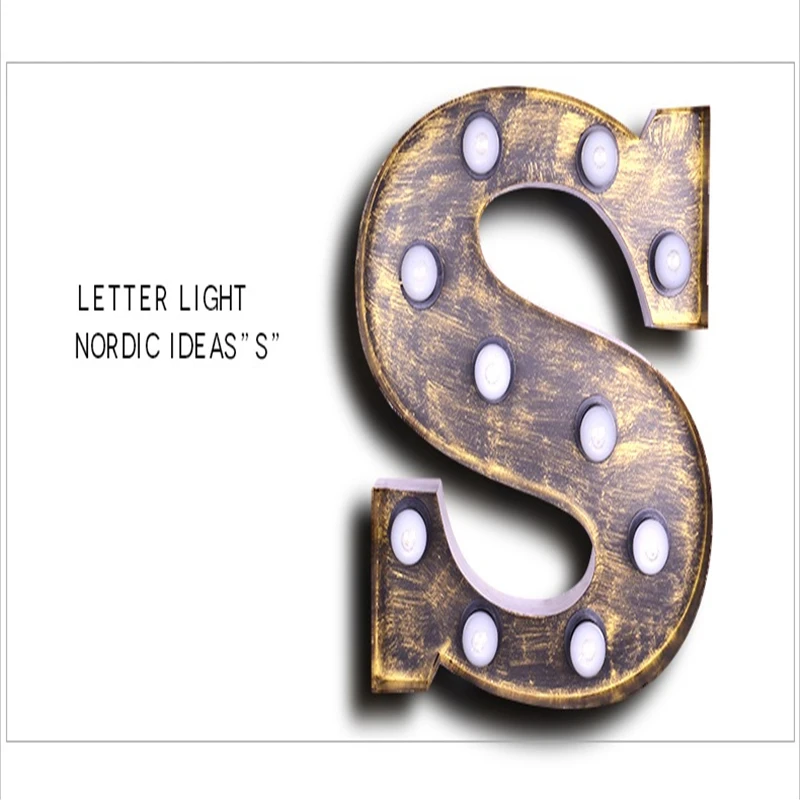FUMAT металлические светильники в виде букв алфавита буквы S Настенные для гостиной