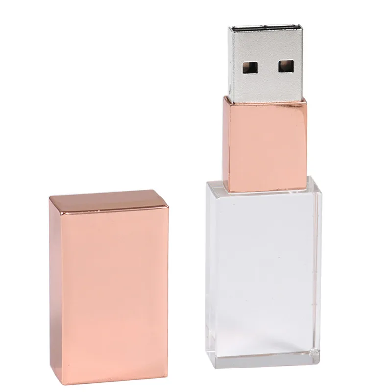 JASTER, новинка, розовое золото, кристалл, золото, usb с коробкой, usb 2,0, флеш-карта памяти, флеш-накопитель, Пользовательский логотип(более 10 штук, бесплатный логотип), U диск - Цвет: A