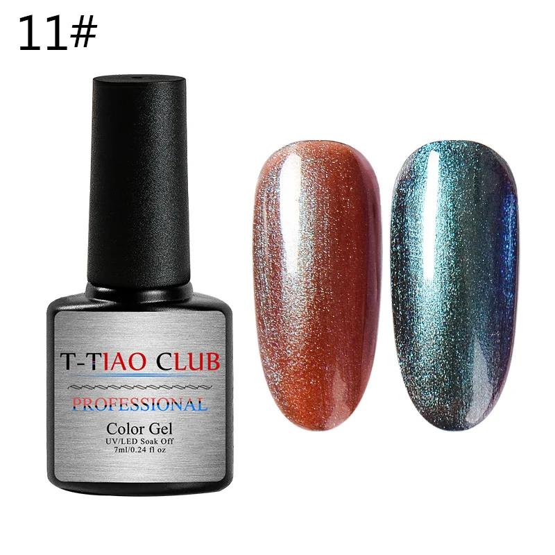 T-TIAO CLUB 7 мл УФ-Хамелеон Гель-лак для нейл-арта Блестящий Звездный лак светодиодный замачиваемый маникюрный лак DIY краска черная основа - Цвет: K1680