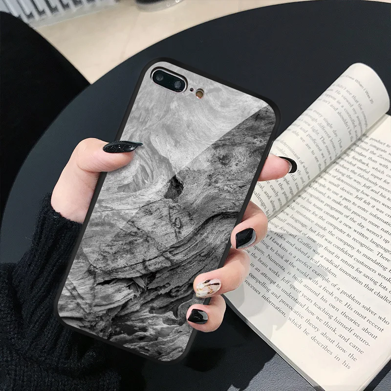 NO.5 Стеклянный чехол IIOZO для iPhone X XS MAX XR 6 6S 7 8 Plus, чехол для телефона s из закаленного стекла с мраморным цветочным узором, чехол для iPhone XS Max - Цвет: NO.5