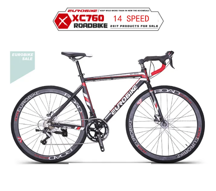 EUROBIKE bike XC760 road 700*49 cm aluminum alloy bicycle14/16/21/27 speed 160-185CM double disc brake | Спорт и развлечения