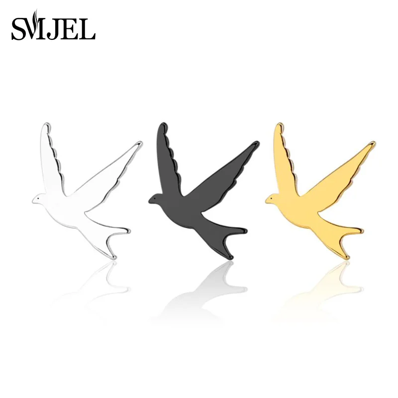 Женские серьги в виде птиц SMJEL из нержавеющей стали с надписью Love Peace Dove