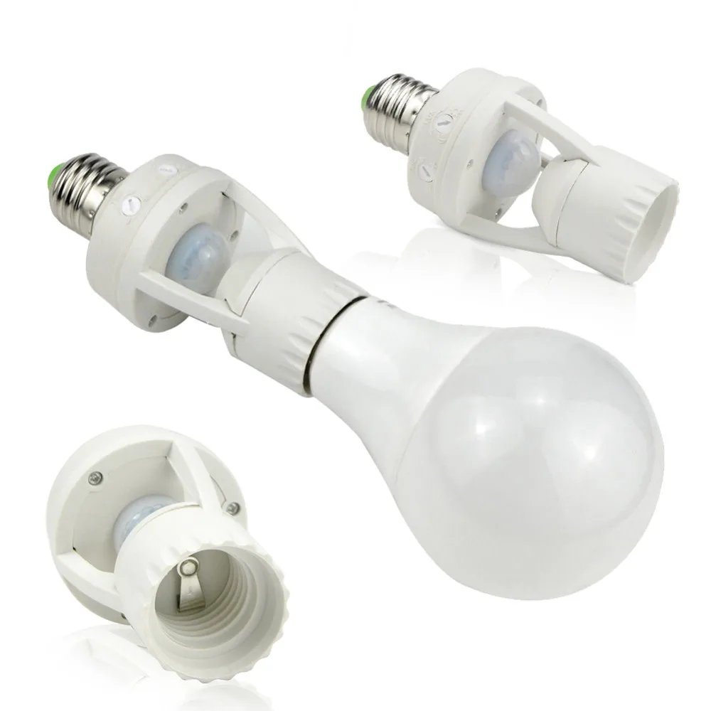 New Socket Motion Sensor Lamp Holder Light Control Infrared Base Fitting E27 Lampholder For LED Bulb Ampoule#292057 | Освещение