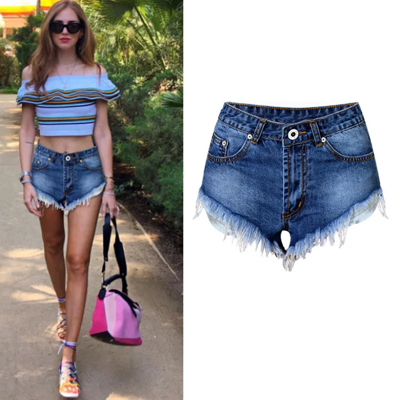 New Fashion Women Clothing Denim Shorts Jeans Tassel Classic Hot Short Personality High Waist Washed Bleached Lady | Женская одежда