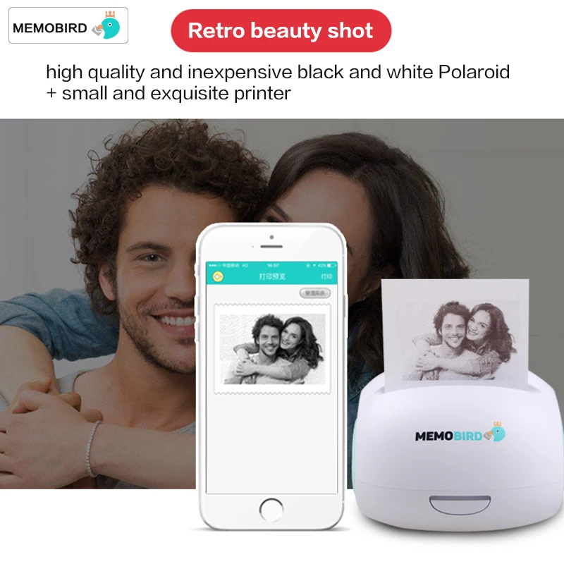 MEMOBIRD G2 Wifi синий портативный принтер для печати штрих кодов Wi Fi фотопринтер