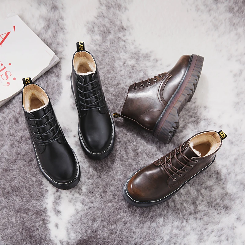 Женские ботинки martens scarpe donna; женские Ботинки martin; botines mujer; ботильоны; женские теплые зимние ботинки на меху с градиентом