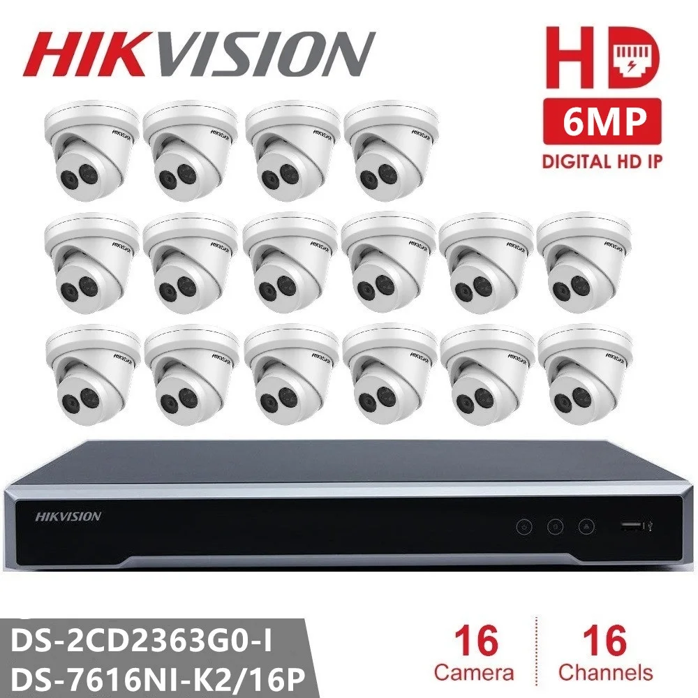 Hikvision домашняя камера безопасности в наборе CCTV встроенный штекер &amp Play 4 K NVR 16CH 16POE