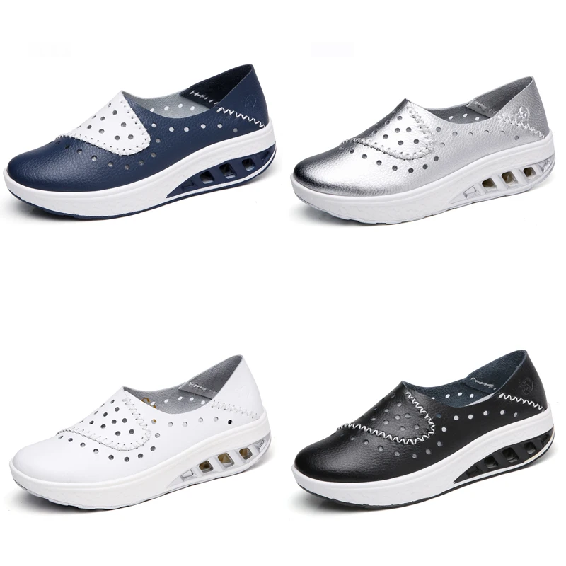 Женская обувь на плоской подошве из натуральной кожи толстой мягкой с вырезом