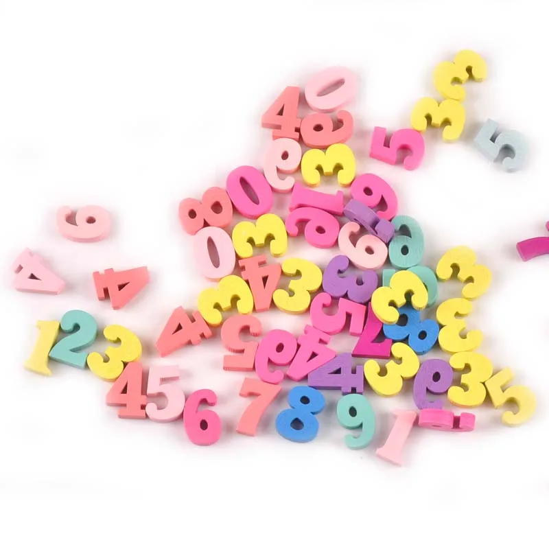 100 шт смесь многоцветный номер на возраст от 0 до 9 &quotдеревянный Украшения для