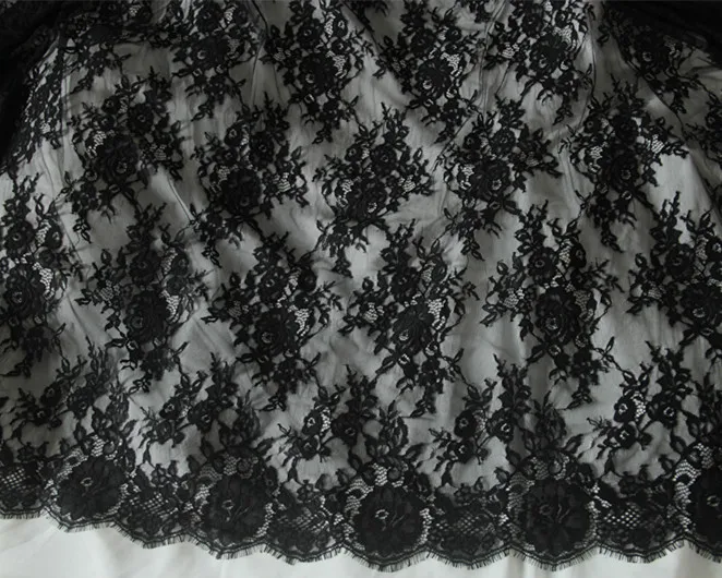 Кружевная отделка ресниц Шантильи кружевная ткань ширина 59 05 дюйма для вуали