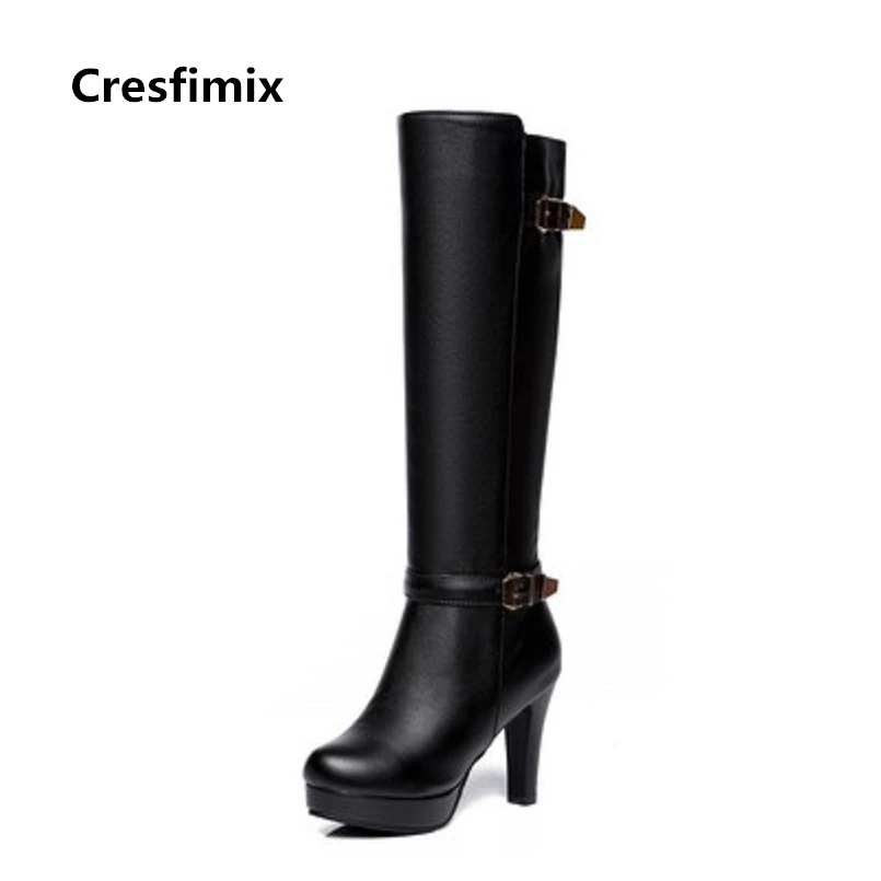 Cresfimix/модные женские теплые ботинки Сезон осень зима Красивые на платформе