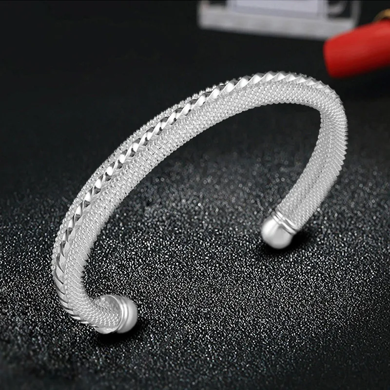 Fashion Women Females Silver Jewelry Twining Round Charm Open Adjustable Bangle Cuff Bracelet Girl Best Gifts Z03 | Украшения и
