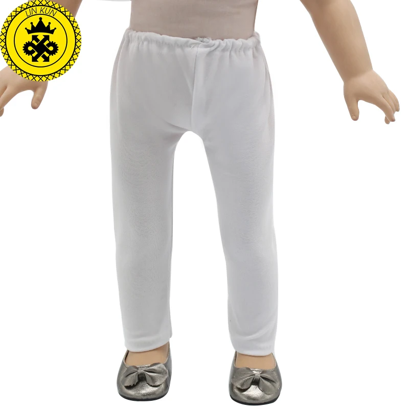 

White Pink Black Tight Pants Fit 18 Inches 18 inch Girl Doll Baby Doll Clothes Accessories Handmade Fashion Pants Clothe MG-233