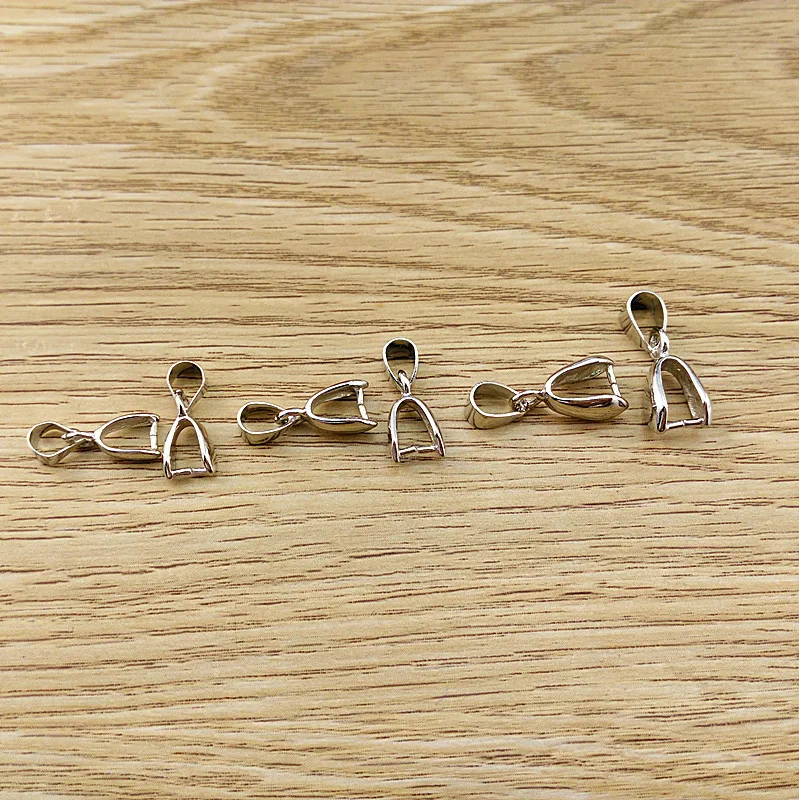 10 шт./лот, размер s/m/l, 925 пробы, серебро, фурнитура, соединитель, зажим, подвеска для DIY, подвеска, ожерелье, ювелирное изделие