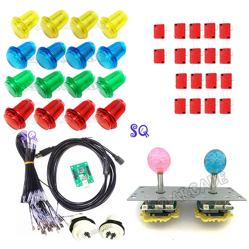 Бесплатная доставка аркадная игра сделай сам светодиодный джойстик чип USB