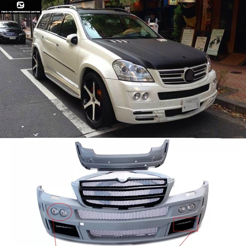 X164 GL350 GL450 GL63 B Стиль FRP передний бампер задний бампер колеса брови для benz X164 GL500 комплект кузова автомобиля 06-12