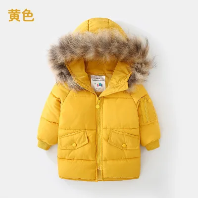 

Unixes Baby Boys Girls Winter Coat 2018 Warm 2-12 Years Teenage Thickening Faux Fur Cotton Wadding Kids Black Hooded Down Jacket