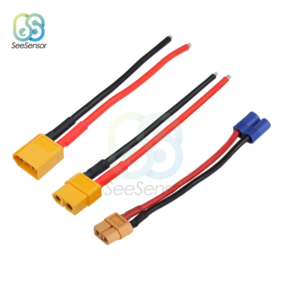 XT60 XT-60 Штекерный разъем для аккумулятора с силиконовым проводом 14 AWG RC Lipo |