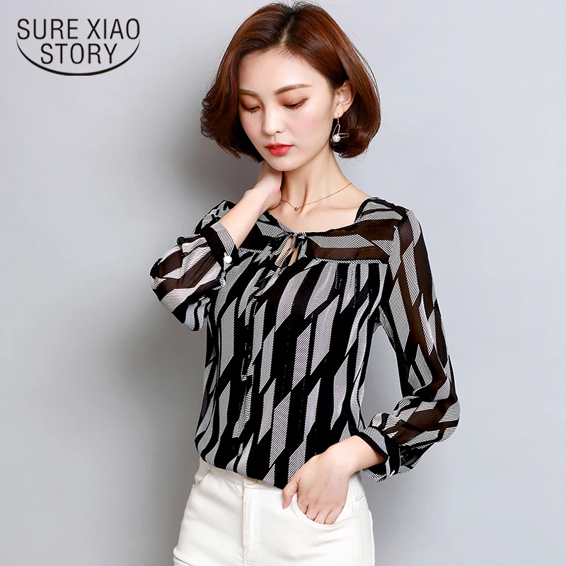 

new arrived 2021 spring blouse women shirt female all-match butterfly Chiffon thin fashion casual shirt D400 30