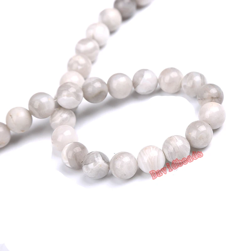 Бусины MOON BEADS белые Агаты круглые 4 6 8 10 мм |