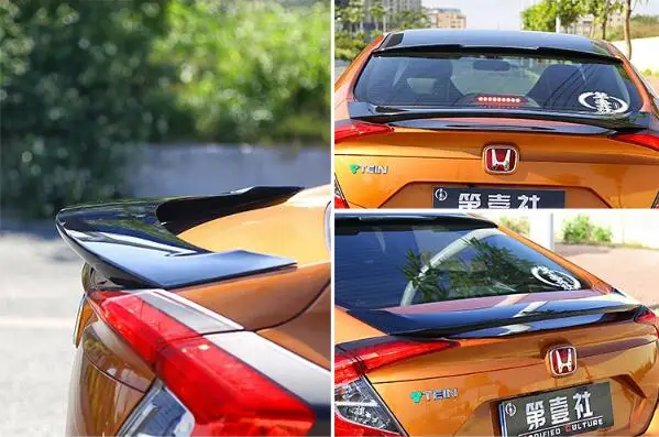 ABS краска заднего крыла багажник выступ Спойлеры Подходит для Honda Civic Седан 2017 2018