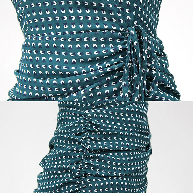 Женское платье с v образным вырезом RUGOD элегантное плиссированное рукавами