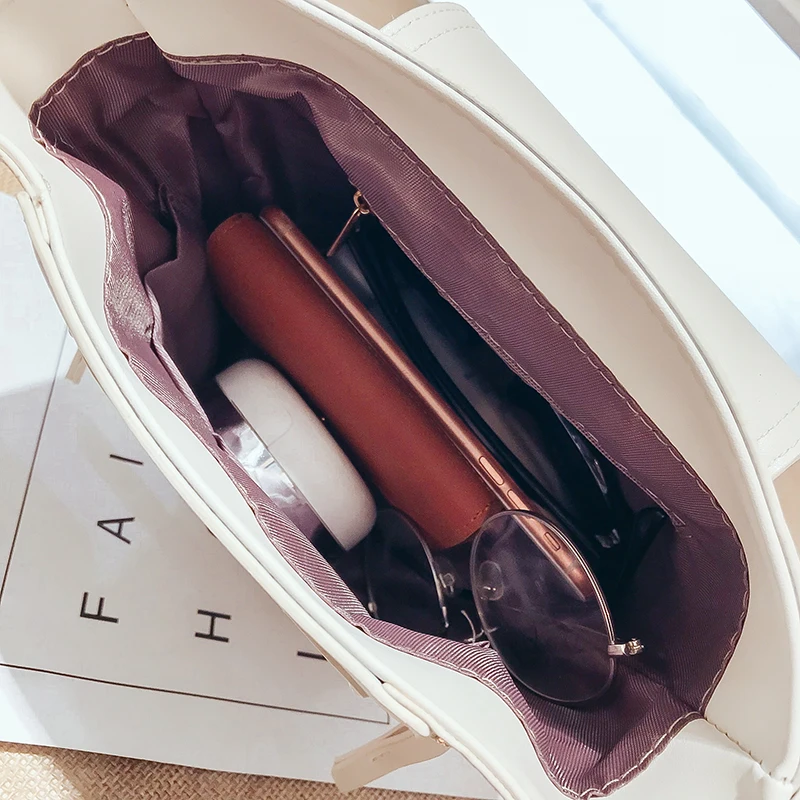 

Women Hasp Bucket Shoulder Bags Multi Purpose Satchel Soft PU Small Trapezoidal Bag Mini Daypack Concise Rucksack